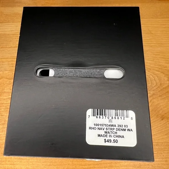 INC Men’s Navy Blue & White Striped Denim Strap Watch 42mm - Picture 5 of 9